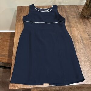 Un Deux Trois dress size L. French 45. US size 12? Navy blue. Classic